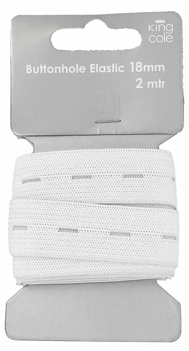 king-cole-haberdashery-knopflochgummi-wei-18mm-x-2m-elastisch image 1