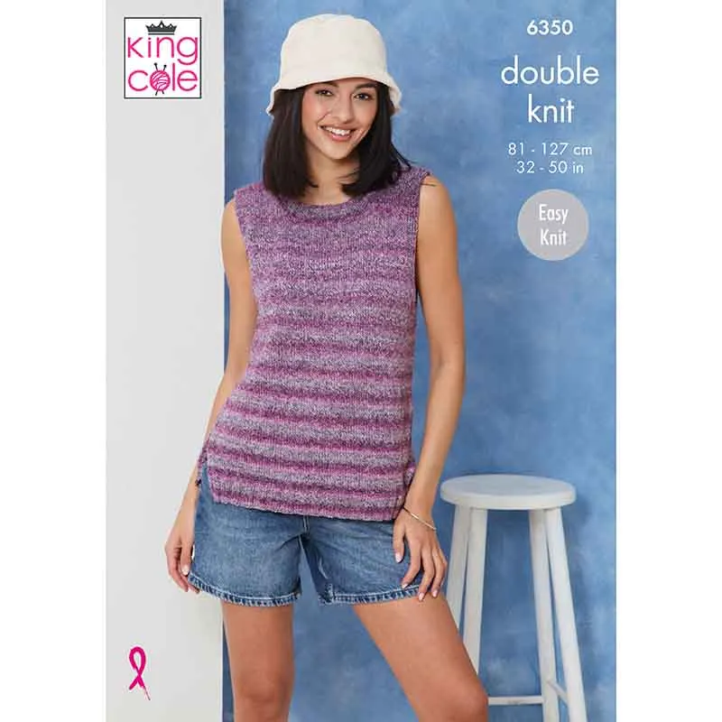 king-cole-patterns-6350-strickanleitung-top-rundhals-v-ausschnitt-jamboree-dk image 1