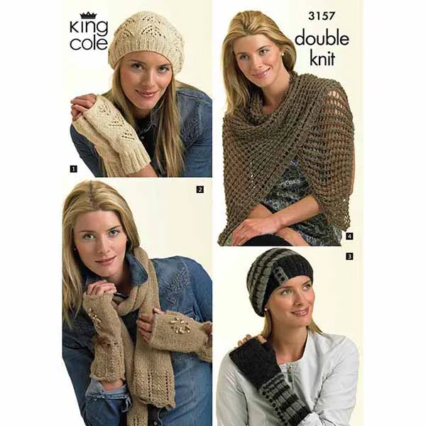 king-cole-patterns-3157-strickanleitung-m-tze-schal-dk image 1