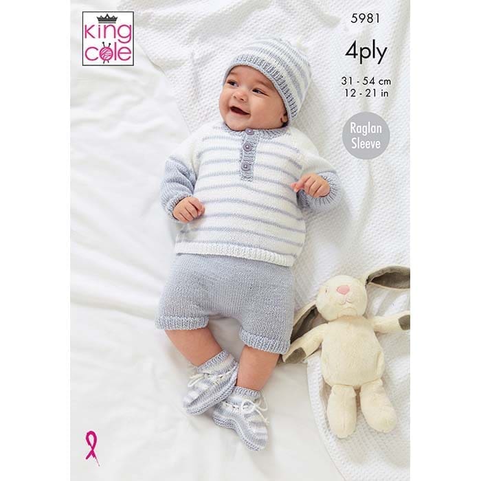 king-cole-5981-baby-set-strickanleitung-cherished-4-ply image 1