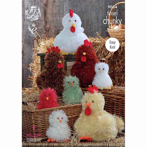 king-cole-9064-hens-chicks-strickanleitung-tinsel-chunky-h-hner image 1