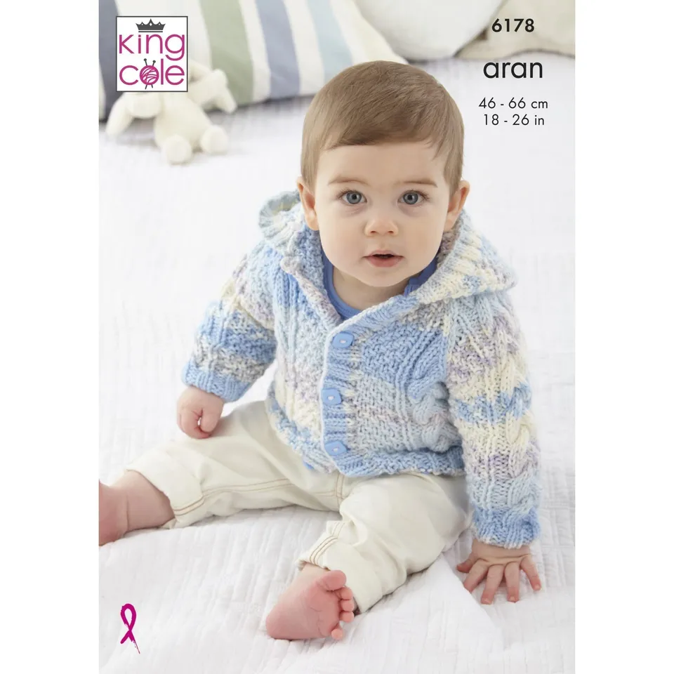 king-cole-patterns-6178-baby-strickanleitung-cardigans-m-tzen image 1