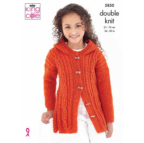 king-cole-patterns-5850-strickanleitung-cardigan-tweed-dk image 1