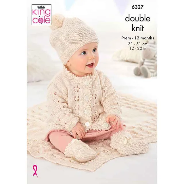 king-cole-6327-baby-strickanleitung-glitz-dk-jacke-decke image 1