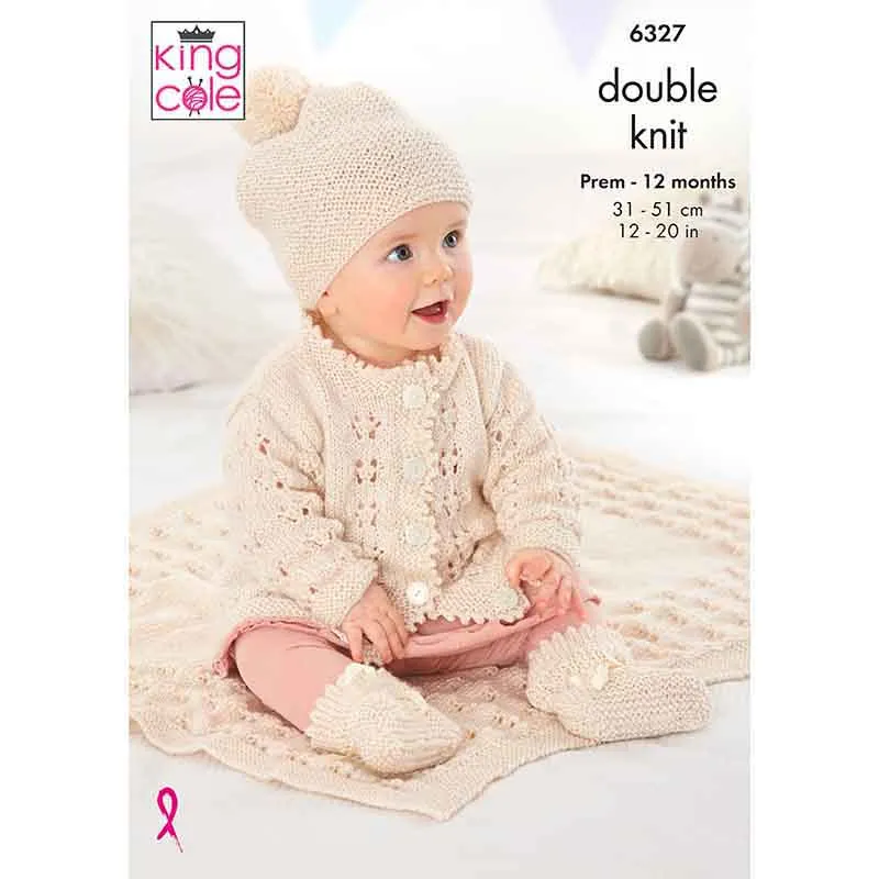king-cole-6327-baby-strickanleitung-glitz-dk-jacke-decke image 1