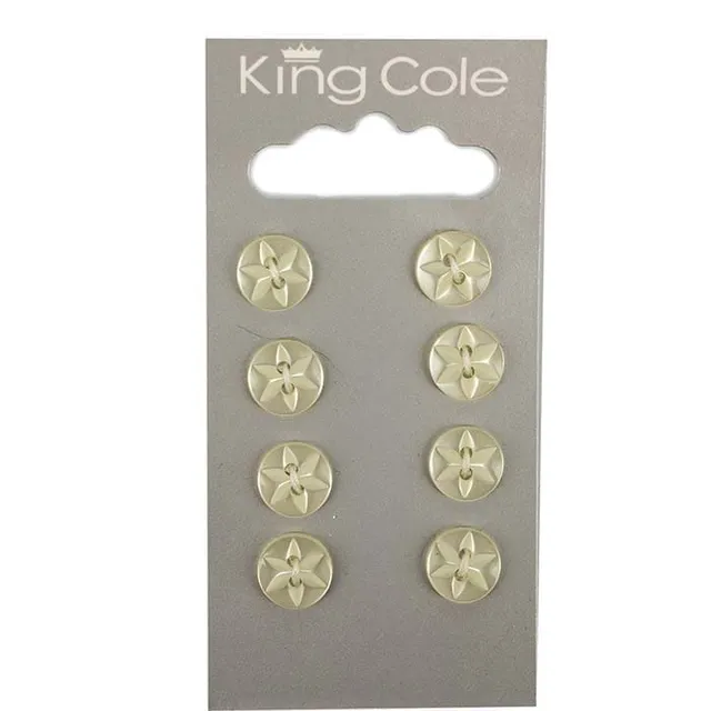 king-cole-haberdashery-knopf-gelb-blume-klein image 1