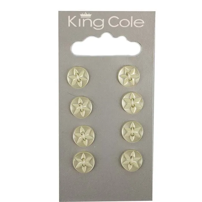 king-cole-haberdashery-knopf-gelb-blume-klein image 1