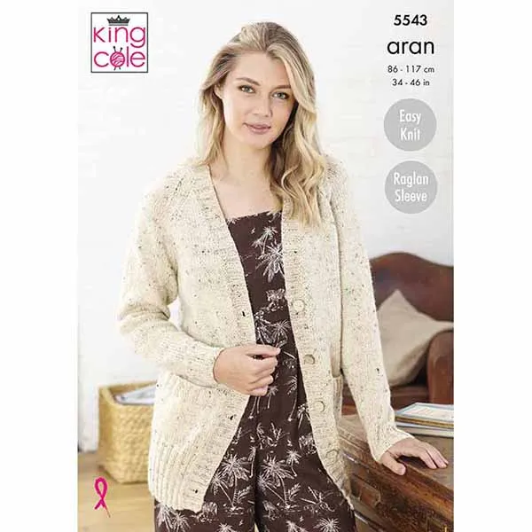 king-cole-5543-cardigan-pullover-strickanleitung-fashion-aran image 1