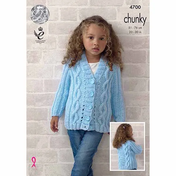 king-cole-patterns-4700-strickanleitung-cardigan-chunky image 1