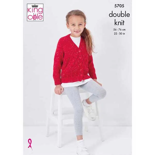 king-cole-5705-strickanleitung-cardigan-pullover-tweed-dk image 1