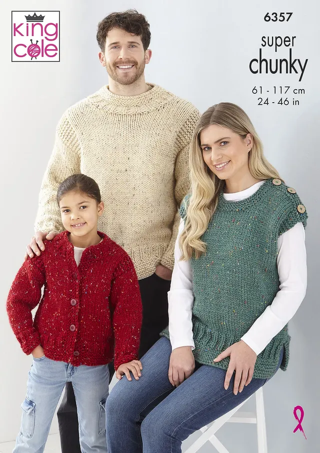 king-cole-patterns-6357-strickanleitung-pullover-chunky-tweed image 1