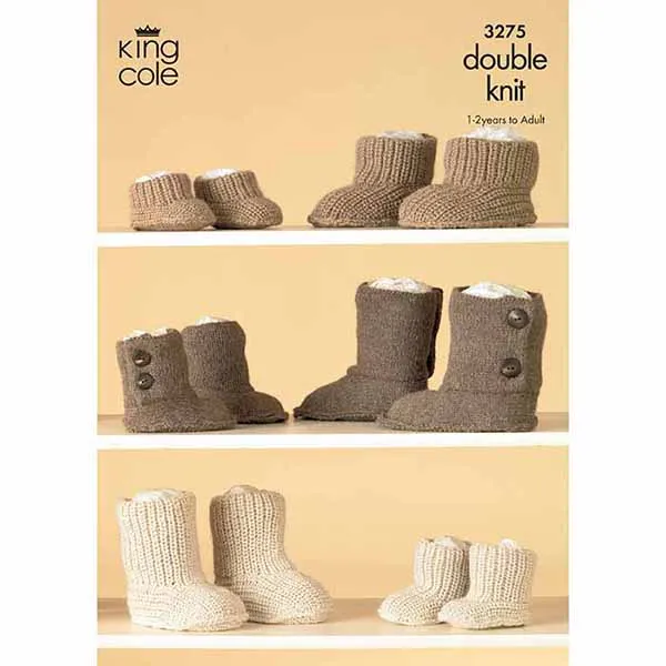 king-cole-patterns-3275-strickanleitung-hug-slippers-baby-alpaca-dk image 1