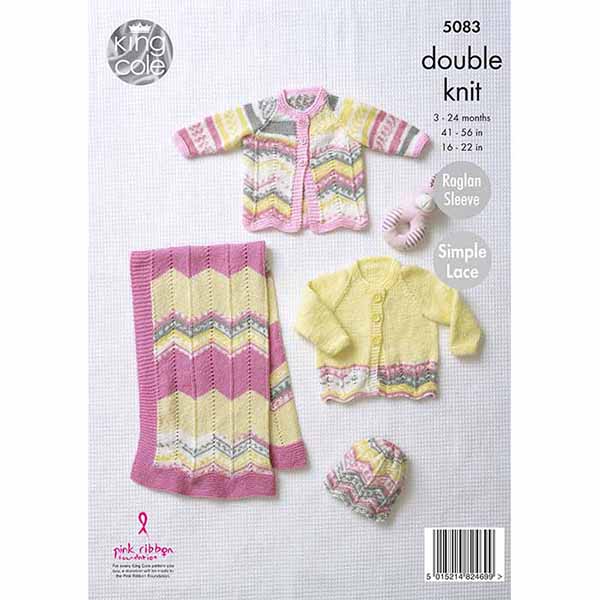 king-cole-patterns-5083-strickanleitung-decke-mantel-dk image 2
