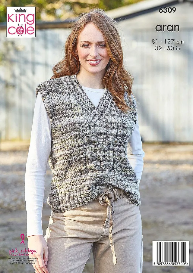king-cole-6309-strickanleitung-damen-top-homespun-prism image 1