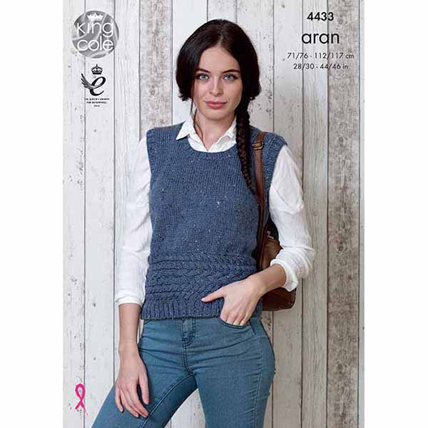 king-cole-4433-pullunder-pullover-strickanleitung-big-value-aran image 1