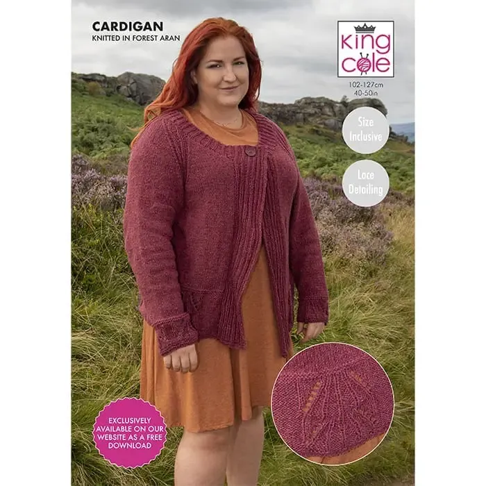king-cole-forest-aran-cardigan-strickanleitung-damen image 1