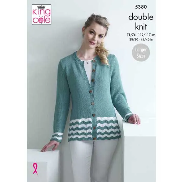 king-cole-patterns-5380-chevron-cardigan-strickanleitung-bamboo-cotton-dk image 1