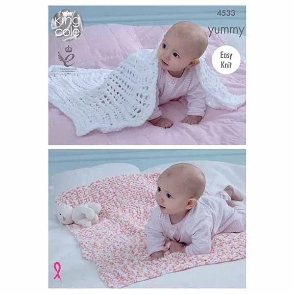 king-cole-4533-strickanleitung-decken-yummy-wolle image 1