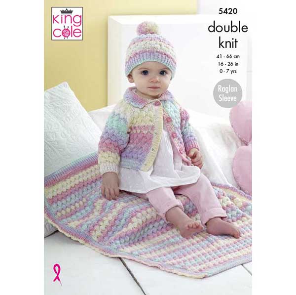 king-cole-5420-strickanleitung-cardigan-m-tze-decke-beaches-dk image 1