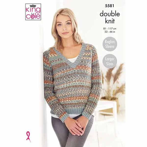 king-cole-patterns-5581-strickanleitung-pullover-cardigan-drifter image 1