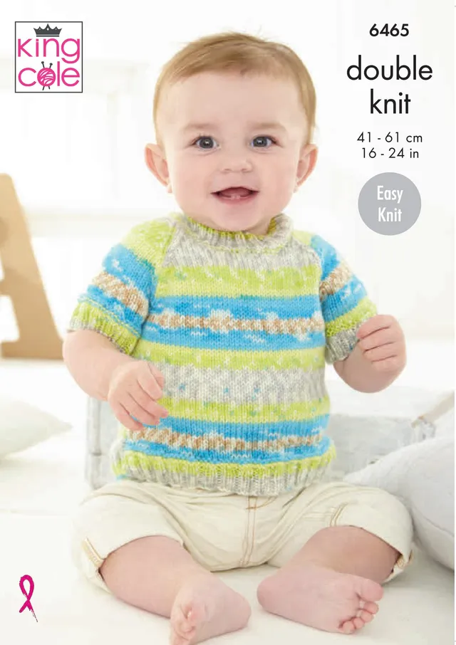 king-cole-6465-strickanleitung-cardigan-pullover-fjord-baby-dk image 1