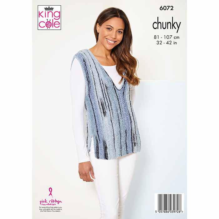 king-cole-6072-strickanleitung-tank-top-cardigan-safari-chunky image 2