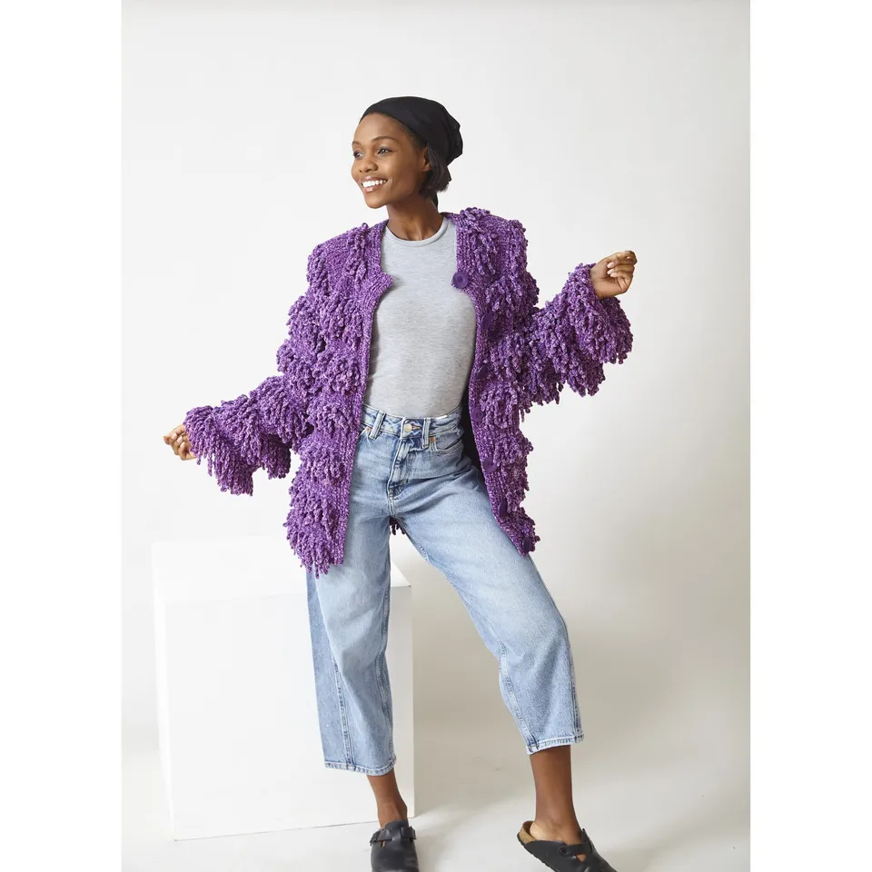king-cole-6318-cardigan-schal-m-tze-strickanleitung-yummy-tweed image 1