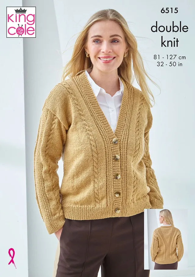 king-cole-patterns-p6515-strickanleitung-pullunder-cardigan-glitz-dk image 1