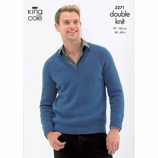 king-cole-3271-pullover-cardigan-strickanleitung-merino-blend-dk image 1