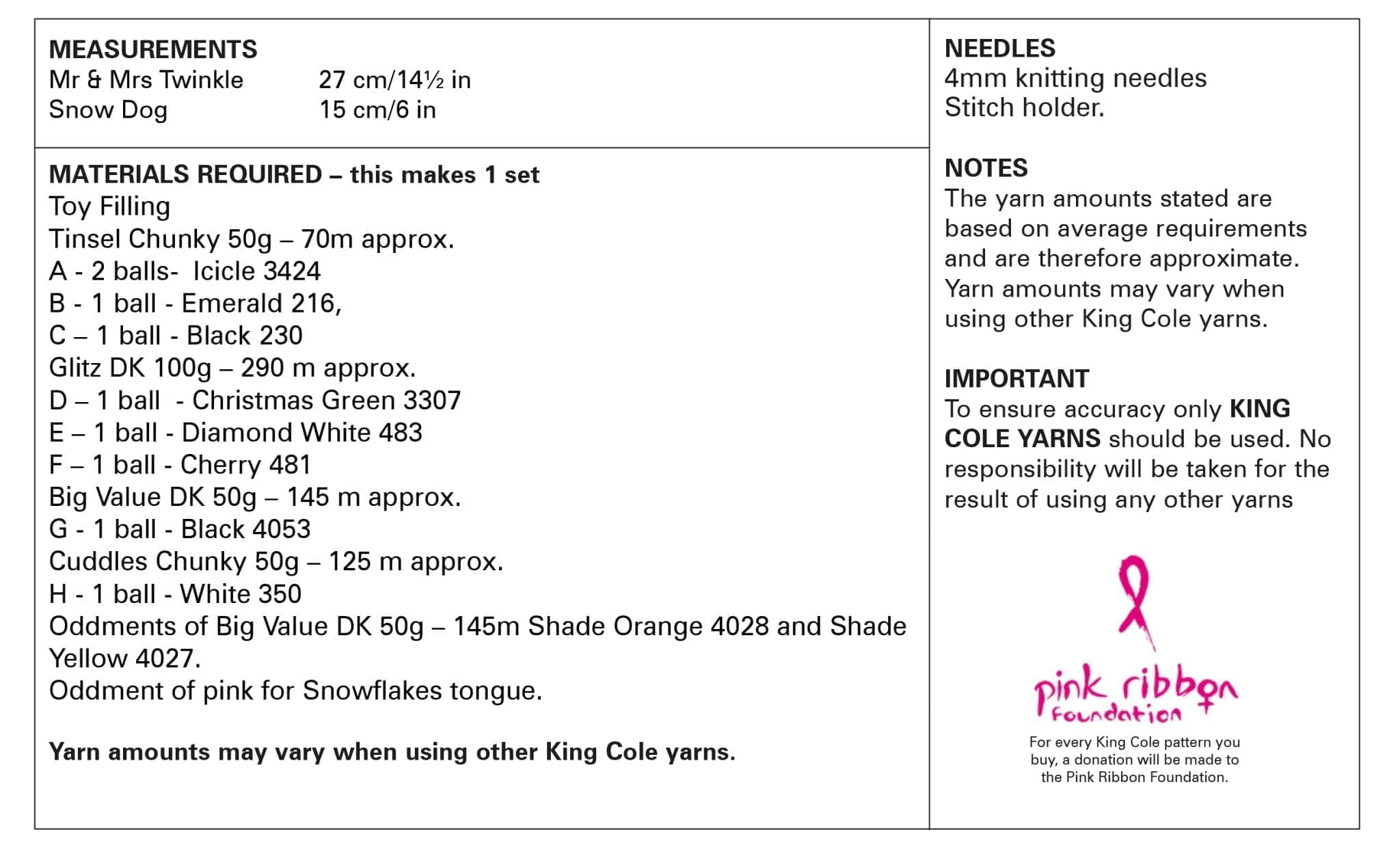 king-cole-9168-mr-mrs-twinkle-strickanleitung-tinsel-chunky image 2