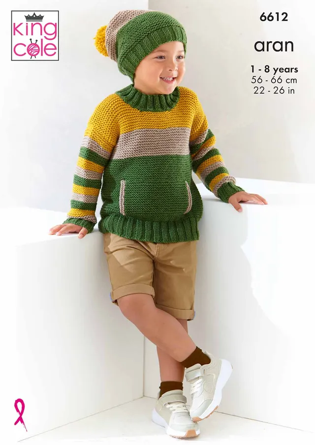 king-cole-6612-strickanleitung-pullover-m-tze-aran image 1