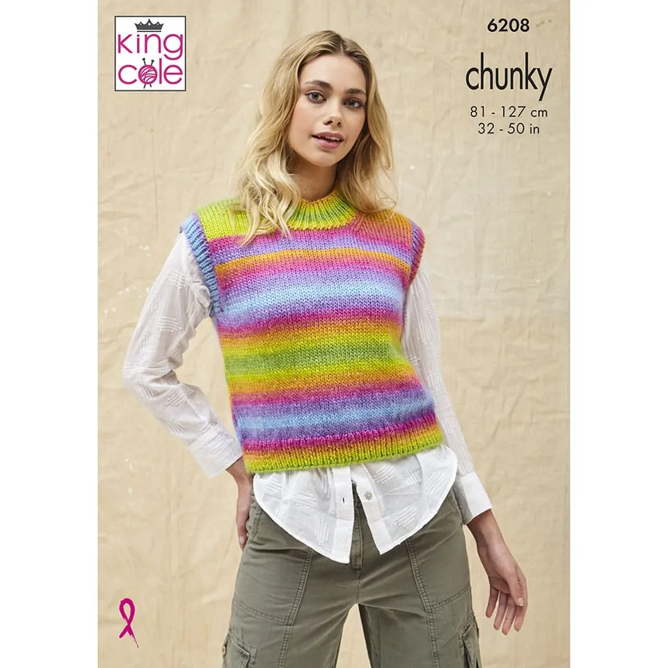 king-cole-patterns-6208-strickanleitung-slipover-weste-riot-chunky image 1