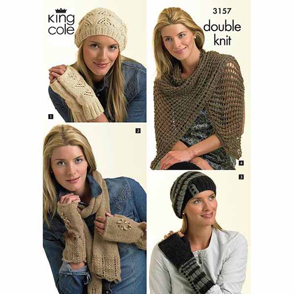king-cole-patterns-3157-strickanleitung-m-tze-schal-dk image 1