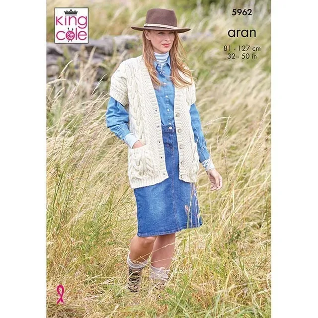 king-cole-5962-strickanleitung-cardigan-weste-wool-aran-herren image 1