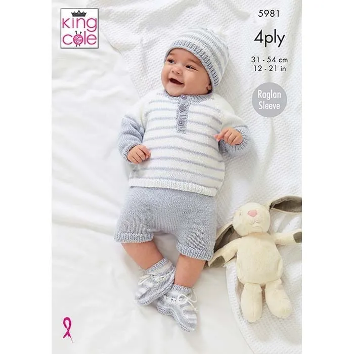king-cole-5981-baby-set-strickanleitung-cherished-4-ply image 1