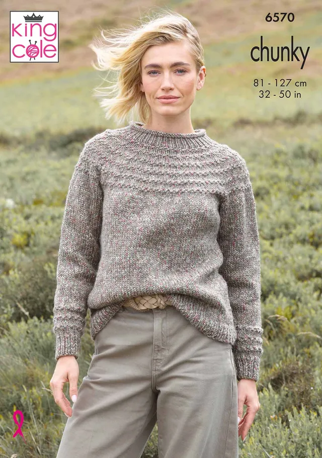 king-cole-6570-strickanleitung-pullover-cardigan-chunky image 1