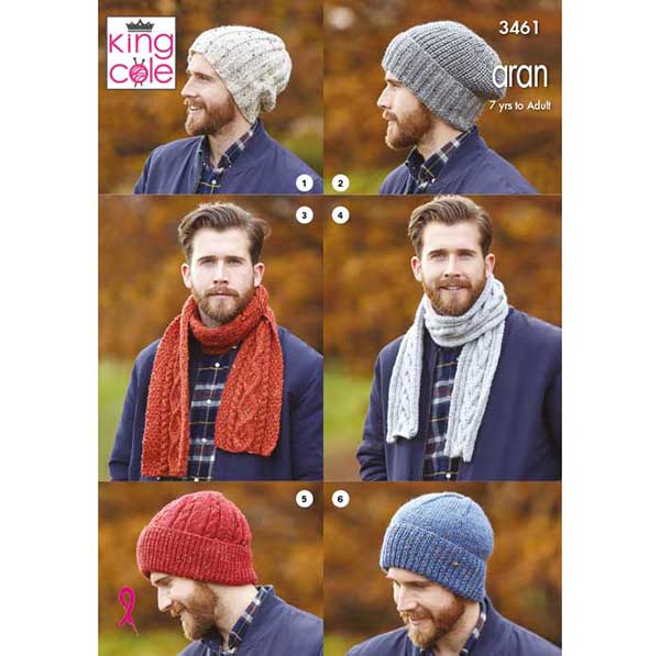 king-cole-3461-m-tzen-schals-strickanleitung-aran image 1