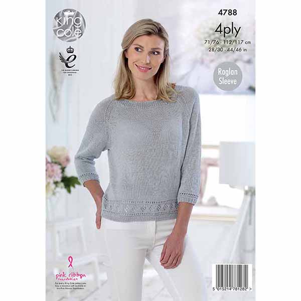 king-cole-patterns-4788-tops-strickanleitung-giza-cotton-sorbet-4ply image 2