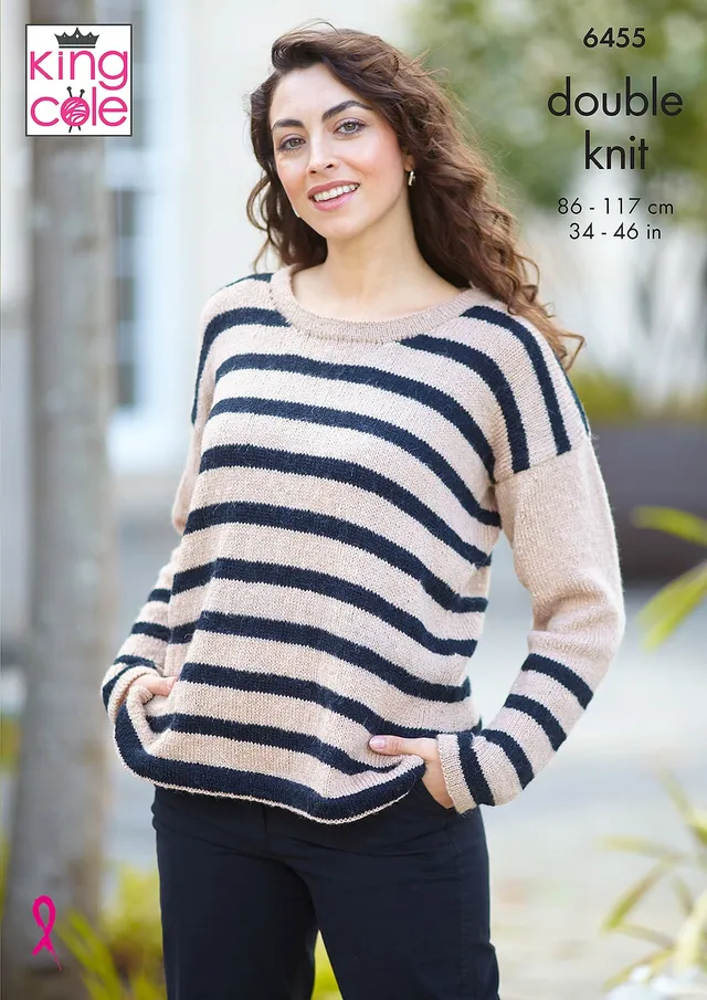 king-cole-patterns-6455-pullover-top-strickanleitung-eternity-dk image 1