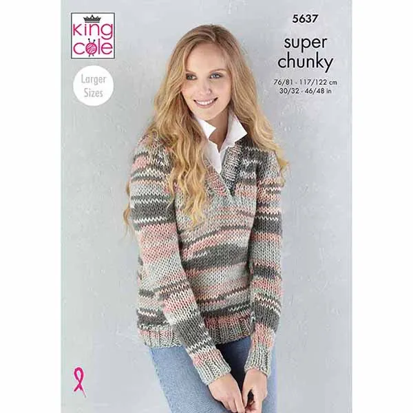 king-cole-5637-cardigan-pullover-strickanleitung-quartz-chunky image 1