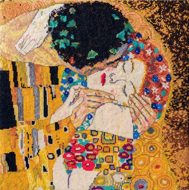 dmc-klimt-der-kuss-kreuzstichset-28-5-cm image 1