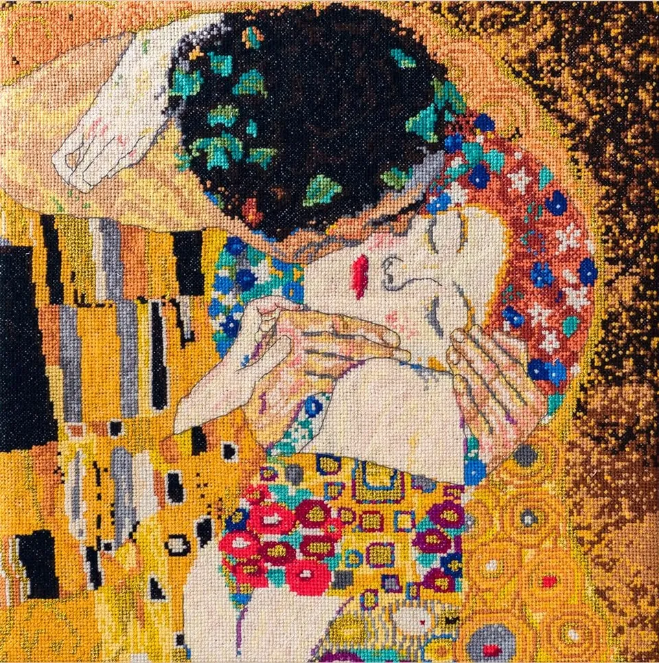 dmc-klimt-der-kuss-kreuzstichset-28-5-cm image 1