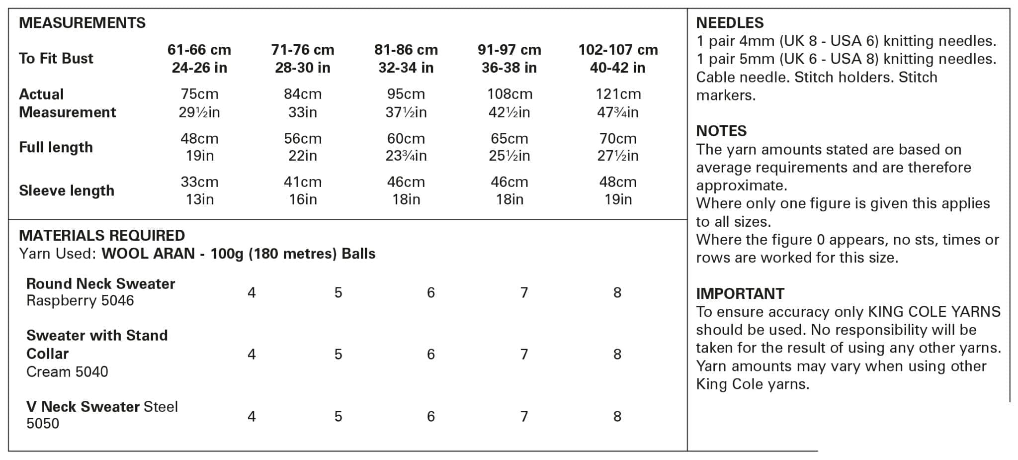 king-cole-5956-strickanleitung-familienpullover-aran-wolle image 2
