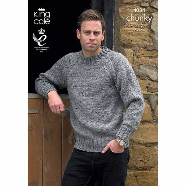 king-cole-4034-strickanleitung-pullover-strickjacke-tweed-chunky image 1