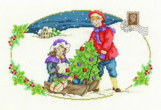 dmc-kreuzstich-set-vintage-weihnachtsbaum-aida-14 image 1