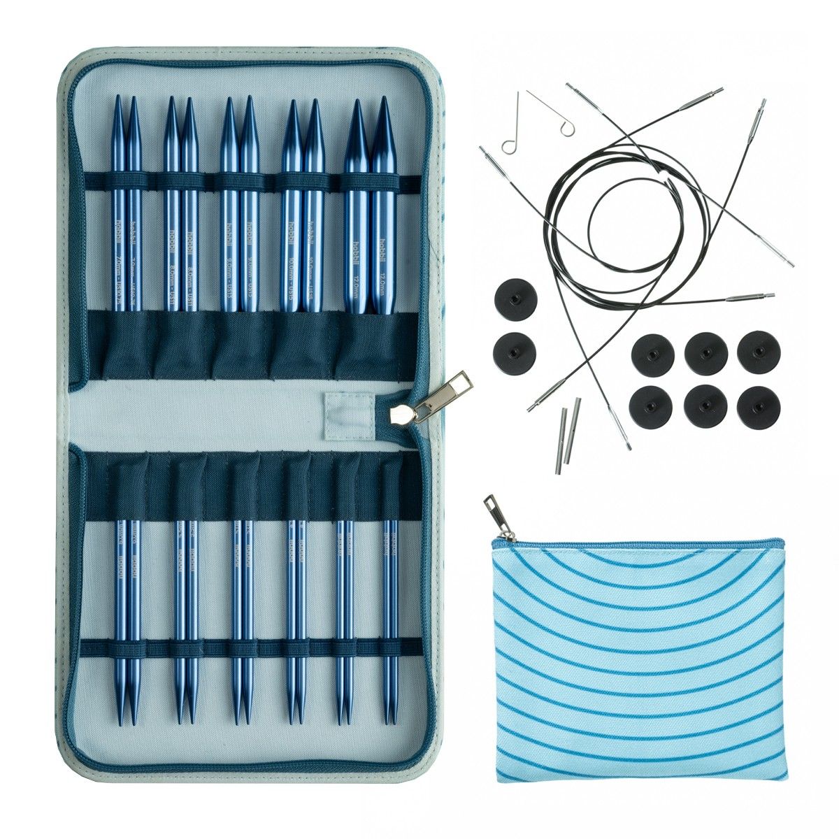 hobbii-stellar-deluxe-rundstricknadel-set-sapphire-3-5-12-mm image 1