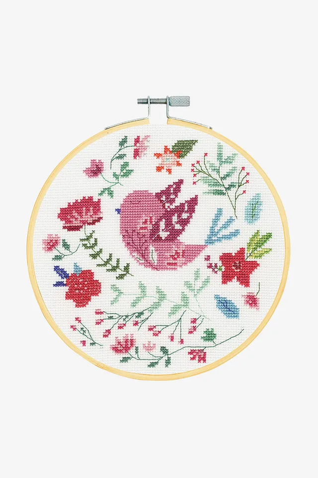 dmc-folk-bird-kreuzstichset-vogelmotiv-komplettset image 1