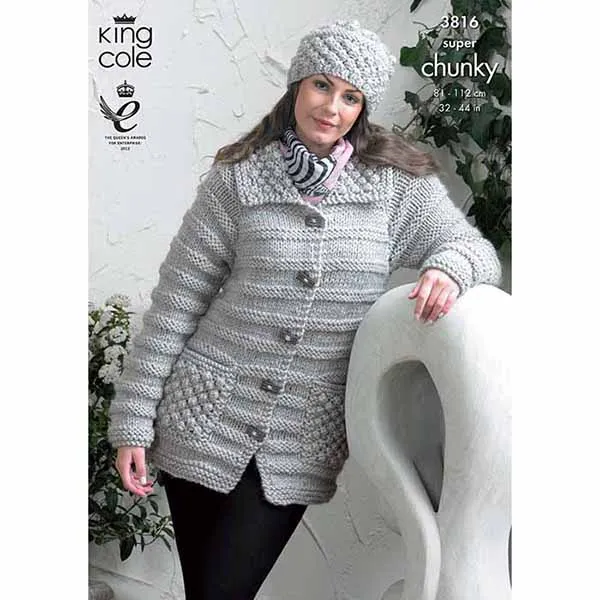 king-cole-3816-strickanleitung-jacke-big-value-super-chunky image 1