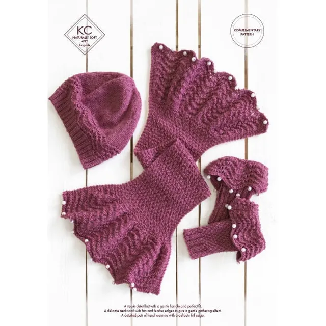king-cole-agnes-strickanleitung-set-m-tze-schal-4ply image 1