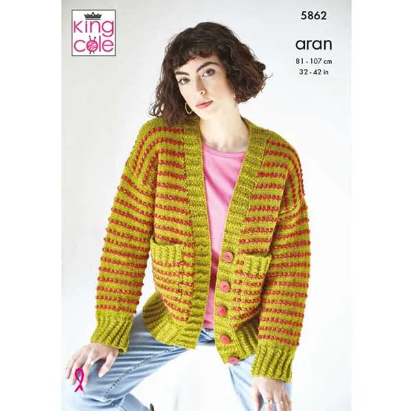 king-cole-5862-strickanleitung-pullover-cardigan-fashion-aran image 1